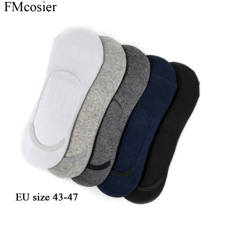 

10 Pairs Summer Cotton Mens Invisible Socks White Black Calcetines Sokken Calcetines Hombre Divertido Big Plus size 46 47 45 44