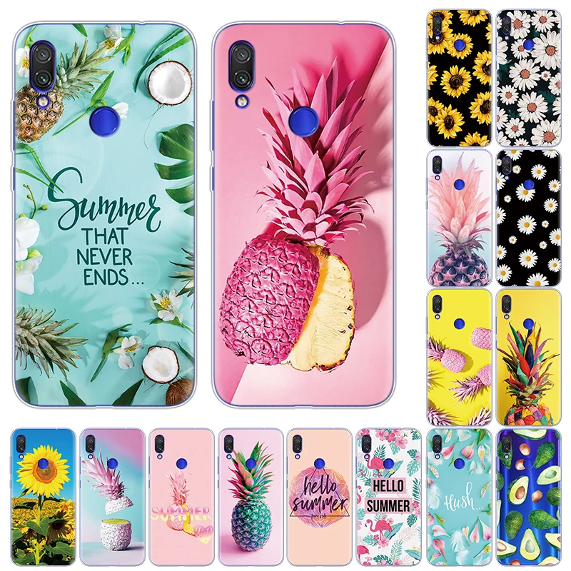 

Flower Mobile Phone Cases For Xiaomi Redmi Note 7 Pro Case 6.3'' Soft TPU carcasas Coque For Redmi Note7 Bags Back Cover luxury