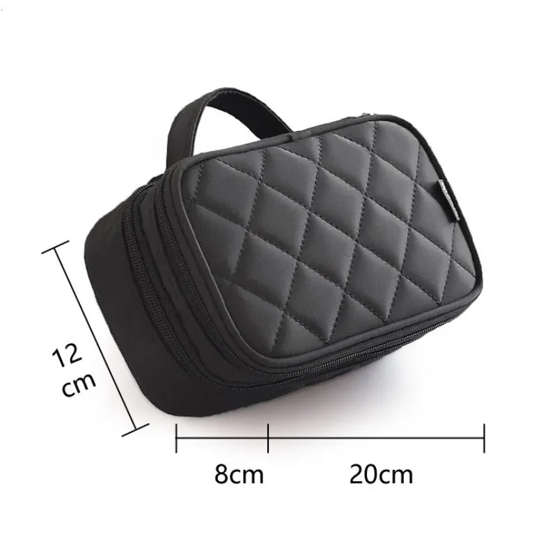 LHLYSGS العلامة التجارية كبيرة التجميل حقيبة النساء السفر للماء مزدوجة طبقة المنظم أدوات الزينة الجمال فرش المهنية حقيبة مستحضرات تجميل