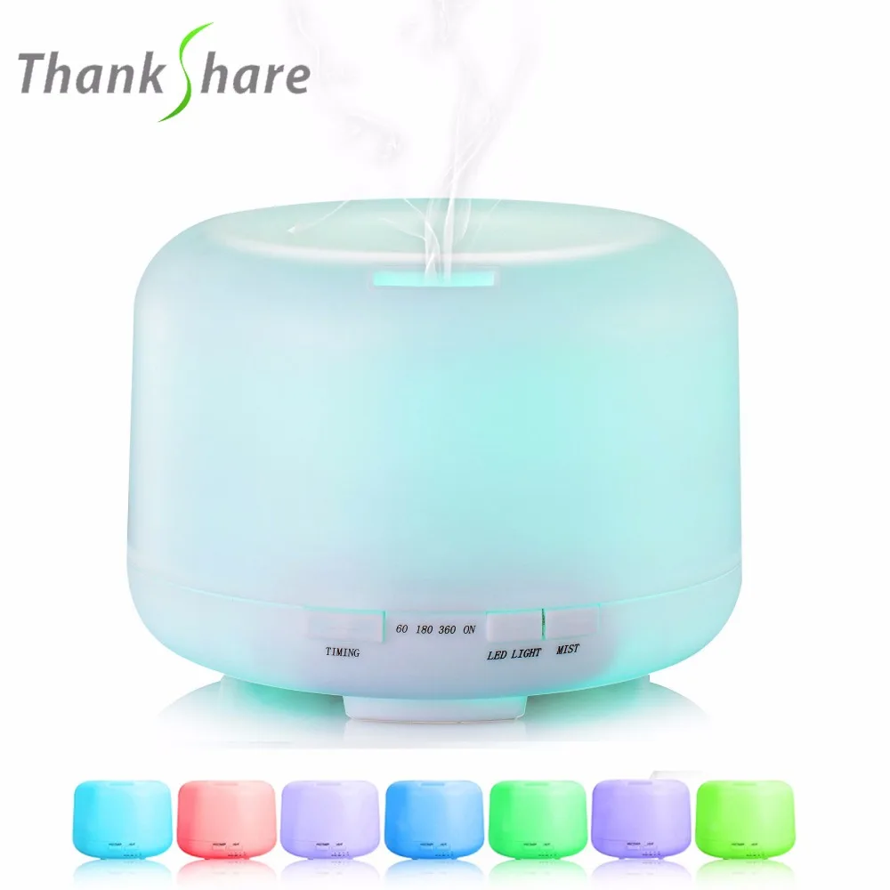 

THANKSHARE 500ml Ultrasonic Air Humidifier Aroma Essential Oil Diffuser Aromatherapy Cool Mist Maker For Home Office SPA Fogger