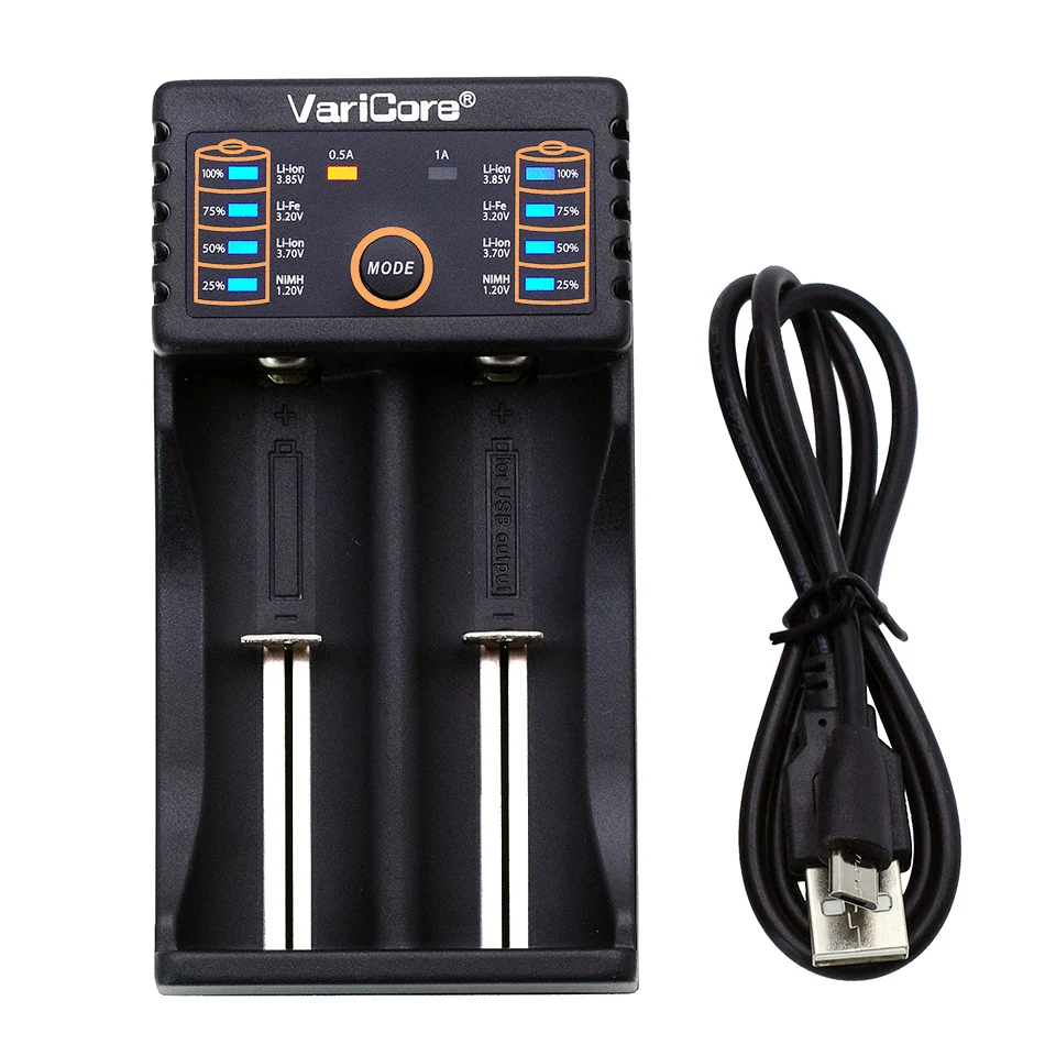 

Varicore v20i U4 battery charger 1.2V 3.7V 3.2V 3.85V aa / AAA 18350 26650 10440 14500 16340 25500 NiMH lithium battery charger