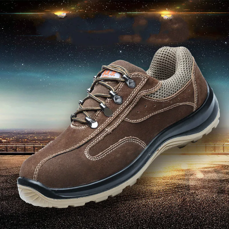 

Sneakers, men's high density, anti piercing steel head, steel bottom safety shoes, outdoor leather fitness men's shoes.Size 5-12