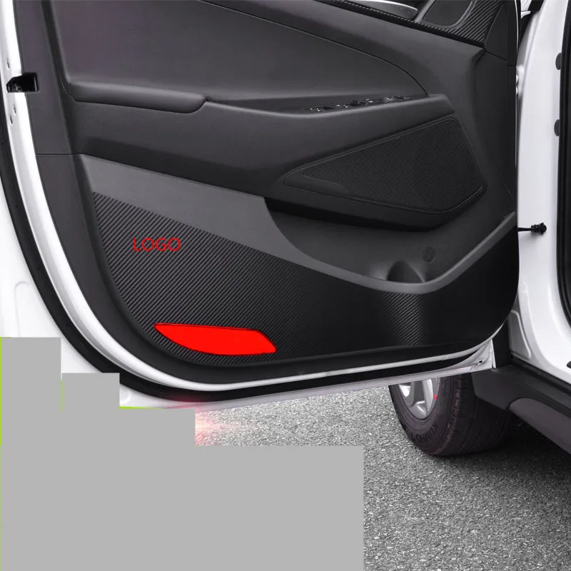 4 шт./компл. Carbin Fibre Anti Kick Pad для Hyundai New Tucson /Elantra 2016 AB030|pad pad|2016 hyundai tucsonpad 2 |