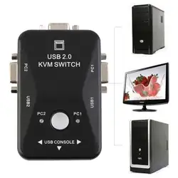 2 порта USB 2,0 VGA/SVGA KVM коммутационная коробка для обмена монитором клавиатура мышь