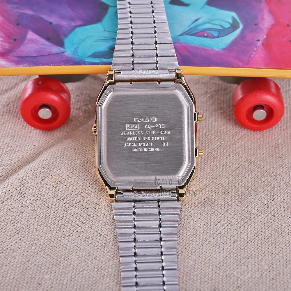 casio часы мужские золотые лучший бренд класса люкс двойной дисплей