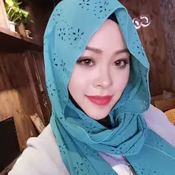 Модные Ислам Для женщин шифоновый шарф цветы высококачественный с блестками мусульманин хиджаб для женские головные уборы девушки Кепки