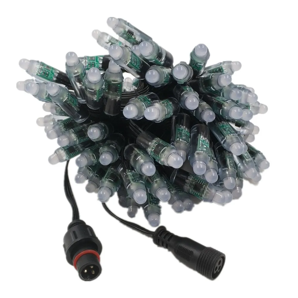

FREE SHIPPING(DOOR TO DOOR) NO Tariff!!!100ct DC12V WS2811 bullet led pixel with Ray wu 13.5mm pigtails connector