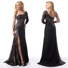 Abendkleider 2016 Schulter Oberschenkel-hohe Schlitze Perlen Abendkleid formale Gelegenheits-Kleid Vestidos De Festa Kleid für Partei