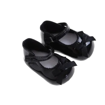 

White Black Doll Outfits Fashion Ballet Handmade Leather Shoes Doll Shoes For 18 Inch Doll Girl Doll Clothes