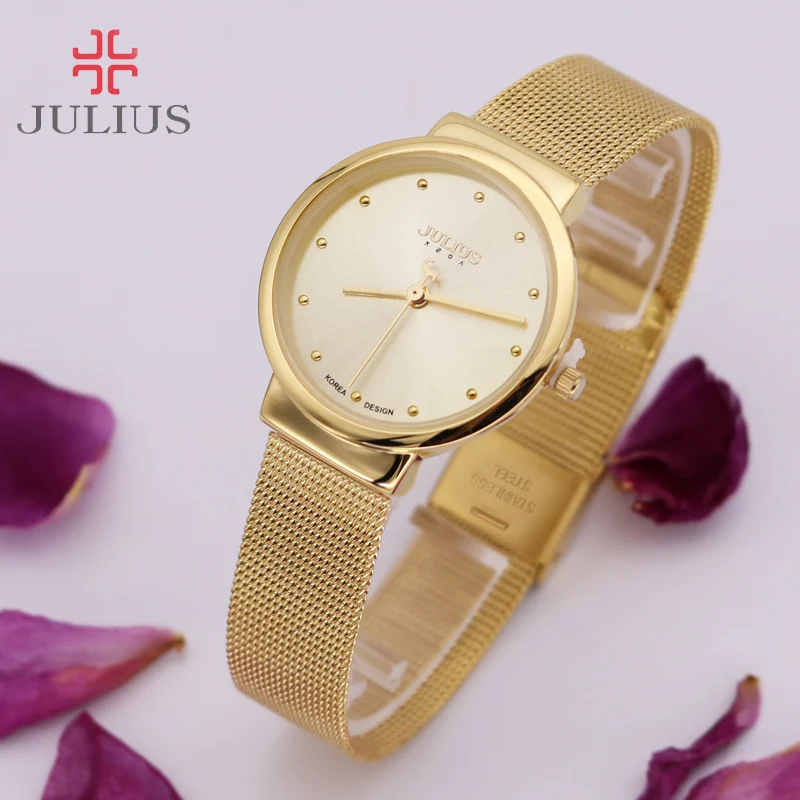 Thin Classic Lady Women's Watch Japan Quartz Girl Hours Fine Fashion Clock Bracelet Stainless Steel Girl Lover's Gift Julius Box