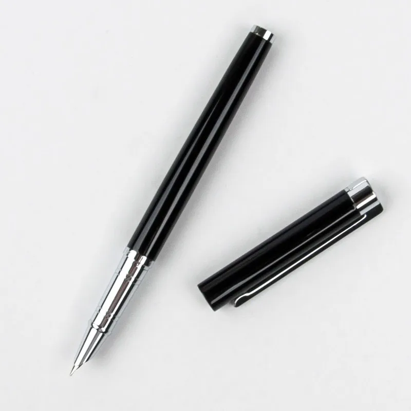 Канцелярские принадлежности Jinhao, роскошная подарочная ручка Metla, 0,38 мм, дополнительный тонкий наконечник, авторучка, черные Серебристые чернильные ручки, рождественский подарок