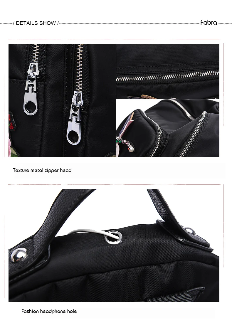 Фабра маленький женский рюкзак, качественные школьные сумки для девочек-подростков, ручная работа, 3D вышивка стрекозы, сумки на плечо, черные рюкзаки