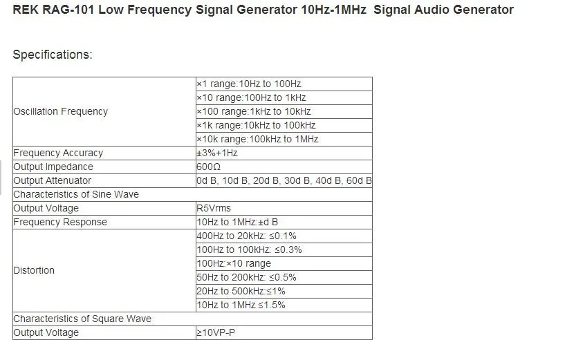 RAG101 низкой частоты генератор сигналов 10 Гц-1 МГц сигнальный звуковой генератор