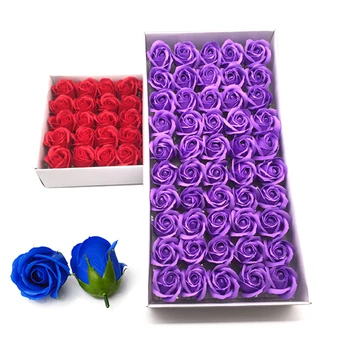 

50PCS/BOX Soap Flower Rose Soap Flower Head Artificial Flowers DIY Gift Soap Flowers Wedding Decoration