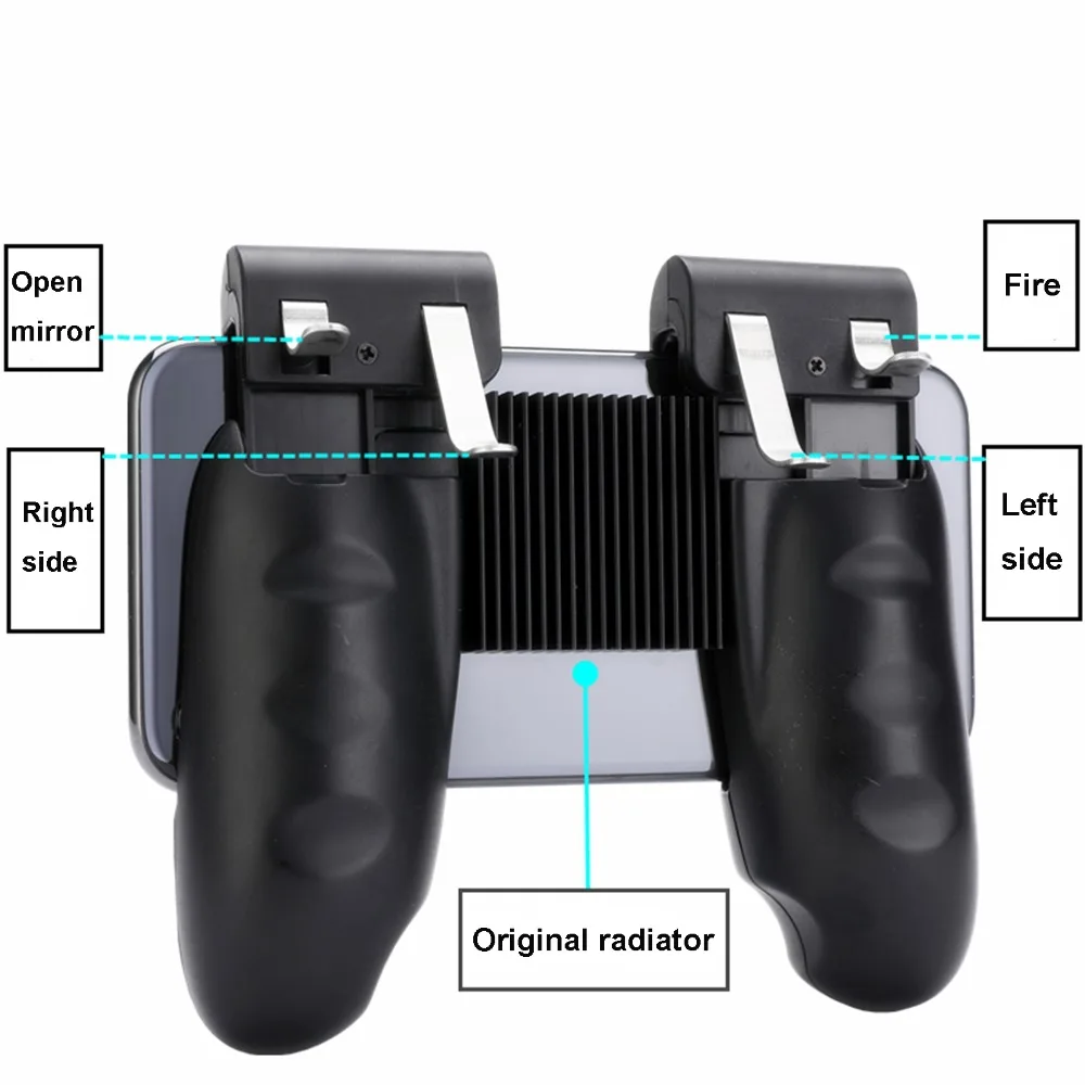 

PUBG Mobile Six-finger Controller Gamepad Fire Button Gaming Trigger L1 R1 Shooter Joystick For iOS Android with Cooler Fan