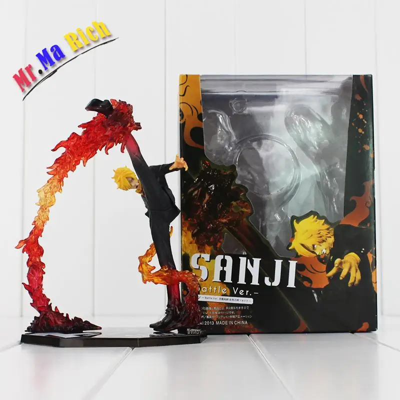 

17 Cm One Piece Gamba Nera Sanji Fuoco Battle Ver Action Pvc Figure Collection Model Toy Spedizione Gratuita