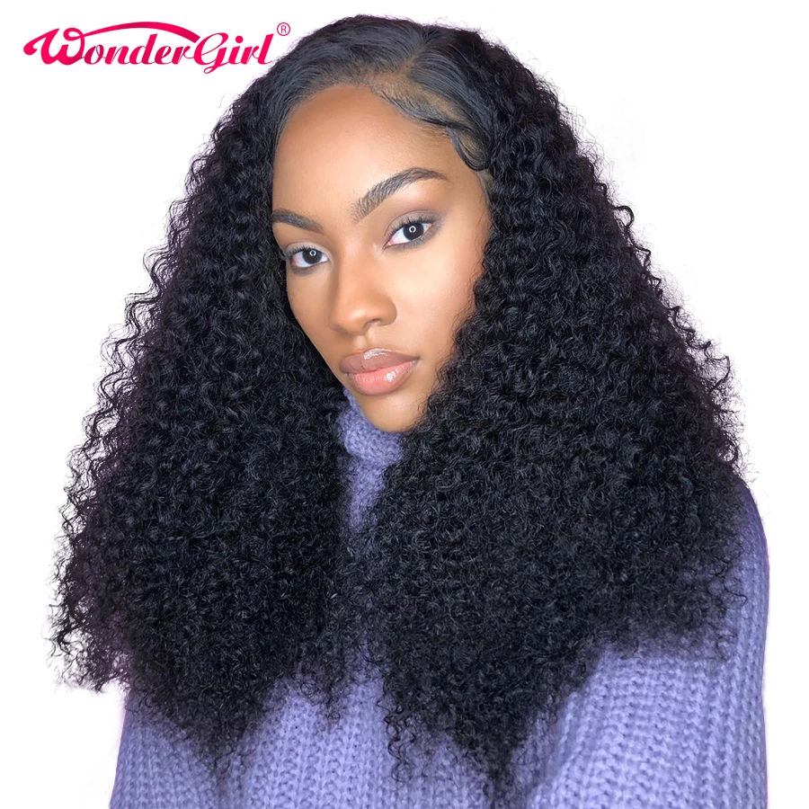 

360 Lace Frontal Wig Pre Plucked Brazilian Kinky Curly Remy Hair Wig With Baby Hair Wonder girl 360 Lace Front Human Hair Wigs