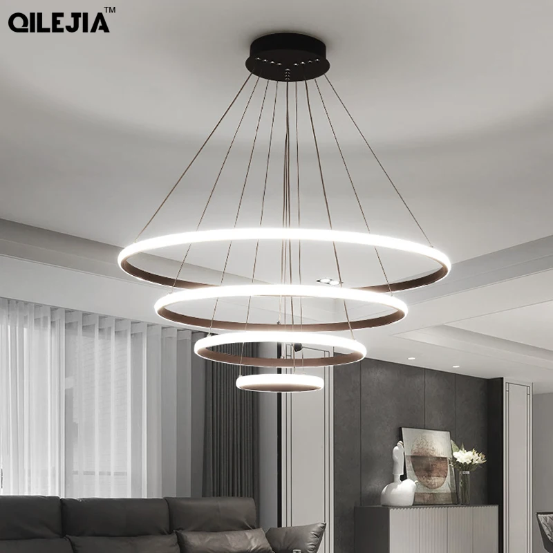 Goede Kroonluchter koffie Wit Voor lliving Eetkamer Keuken Kamer ronde Vorm Kroonluchter Verlichtingsarmaturen Indoor verlichting