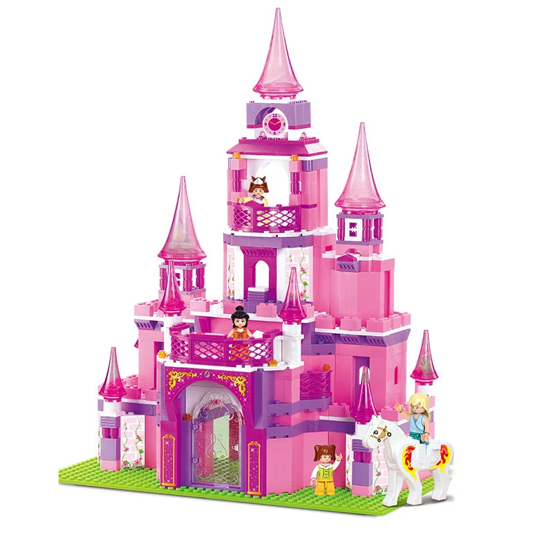 

472PCS Girls Pink Dream Series Princess Castle Sets Building Block compatible Friends Model Brick Educational toysfor children (