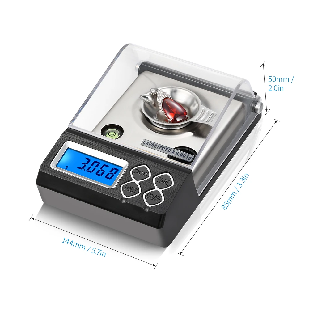 Digital Milligram Scale 50g/0.001g Mini Electronic Balance Powder Scale Gold Jewelry Carat digital scale jewelry scale