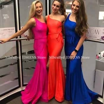 

Royal Blue Mermaid Long Prom Dresses For Women 2019 Under 100 Cheap One Shoulder Formal Evening Dress Party Gala Dress Hot Sale
