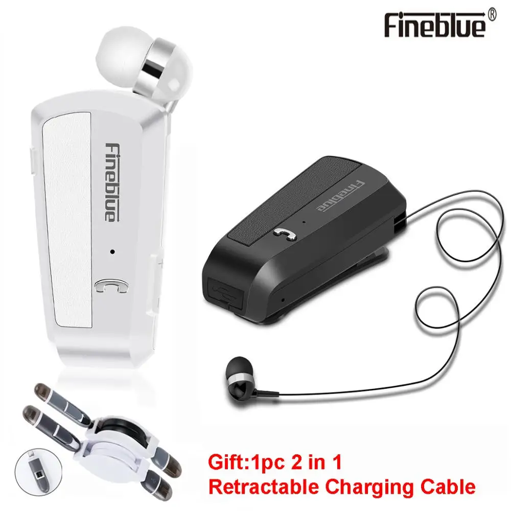 Economici Più nuovo Fineblue F990 di Affari Portatile Auricolare Bluetooth Senza Fili di Tipo Telescopico Clip Collare HD Qualità del Suono Auricolare con Il Mic