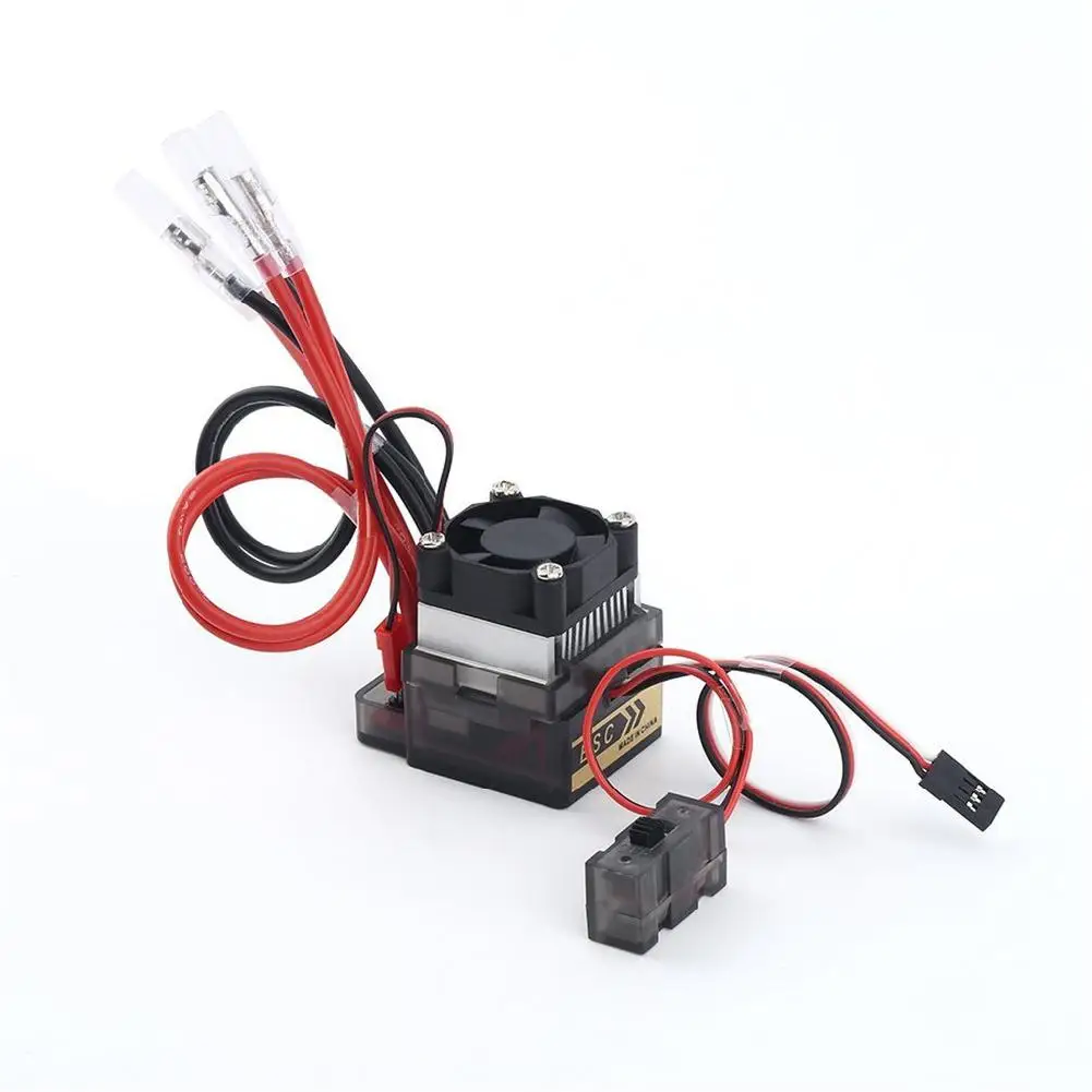 

Adeeing Black + Red Low Voltage Protecting 7.2V-16V 320A High Voltage ESC Brushed Speed Controller Set for RC Car Truck