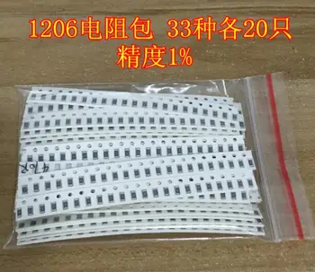 

1bag/lot 1206 SMD resistor package 1% Resistor component package Sample package 20 each connector