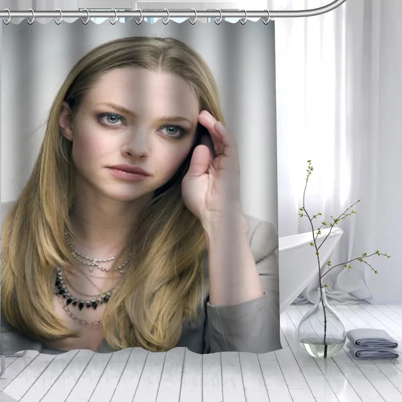 Custom Amanda Seyfried Shower Curtain 3D Waterproof Polyester Fabric Bath Curtain Printing 12 Hooks For The Bathroom 180X200CM - Цвет: 17