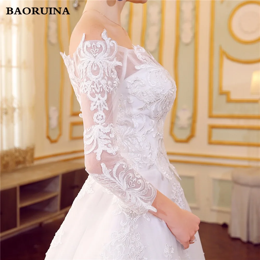 2018 лодка средства ухода за кожей шеи Vestido De Noiva индивидуальный заказ молния Кнопка