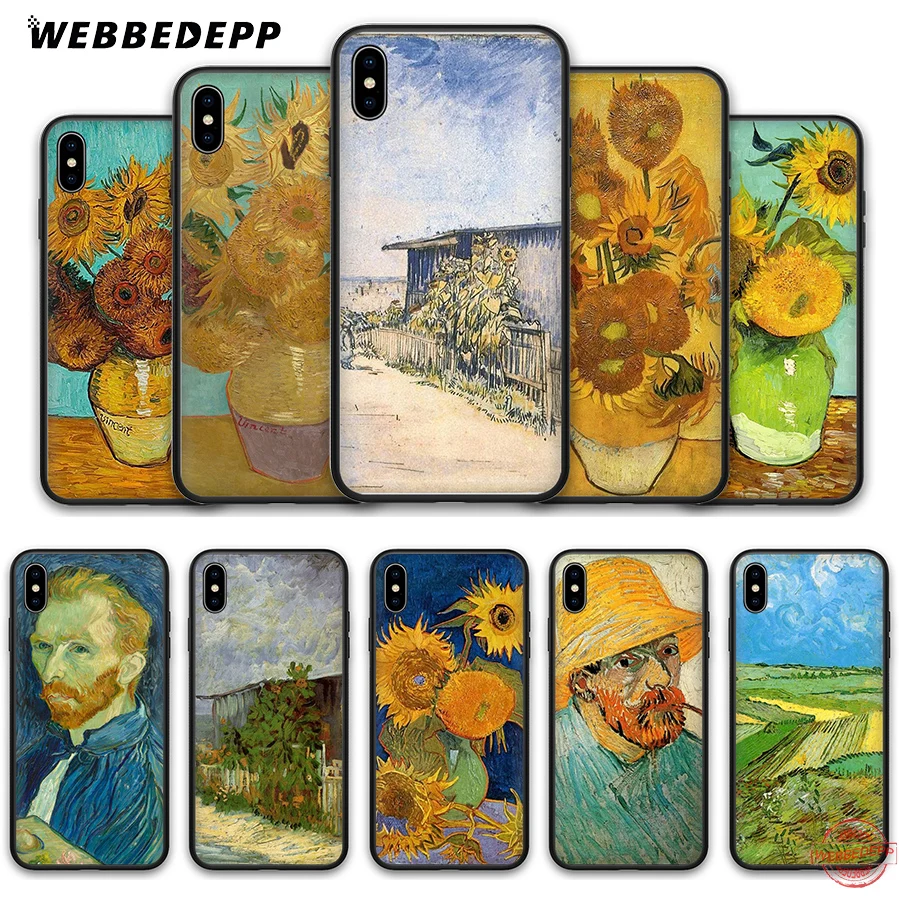 Мягкий силиконовый чехол WEBBEDEPP Vincent Van Gogh Sunflower для iPhone 8 7 6S 6 Plus 11 Pro XS Max XR X 5 5S SE |