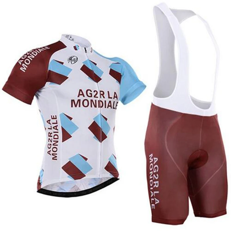 

Team AG2R Cycling Jersey 2019 Men's Short Jersey Ropa De Ciclismo Maillot Cycling Clothes Set Bike Wear 9 Gel Pad Breathable
