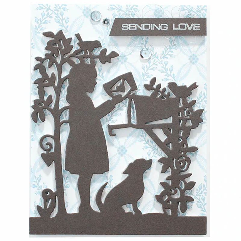 

Boys Girls Kids Playing Tree Metal Cutting Dies for DIY Scrapbooking Album Paper Cards Decorative Crafts Embossing Die Cuts