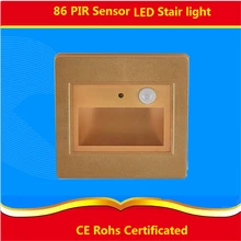 4 шт./партия, 0,6 Вт с пассивным ИК-датчиком, светодиодами, лестничным светом, ИК и световая реакция, светодиодная Нижняя подсветка для коридора, лестницы, прохода, 86 Коробчатая лампа