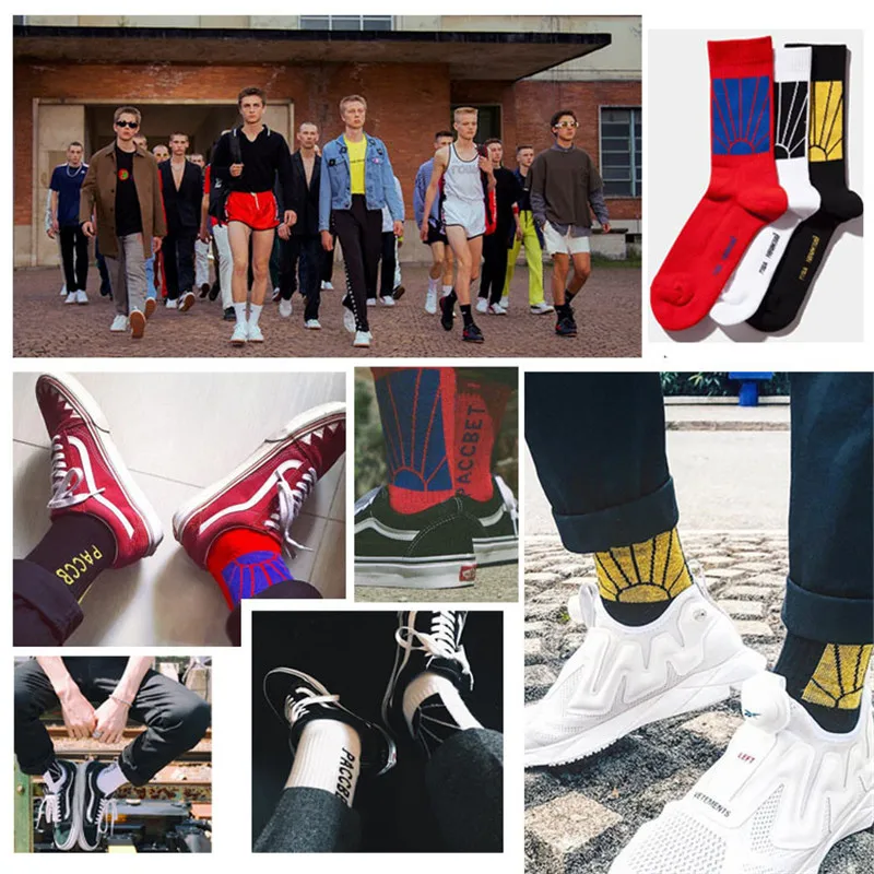 

Gosha rubchinskiy tide brand ins skateboard socks paccbet sun flag tide men socks hip hop cotton tube sports socks