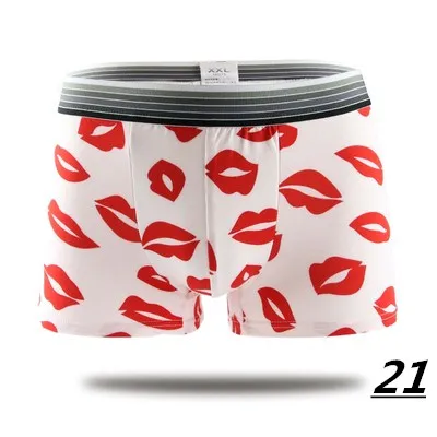 2023 Fashion Silk Underwear Men Lovely Cartoon Print Man Boxers Homme Comfortable Underpants Soft Breathable Male Panties 30pcs