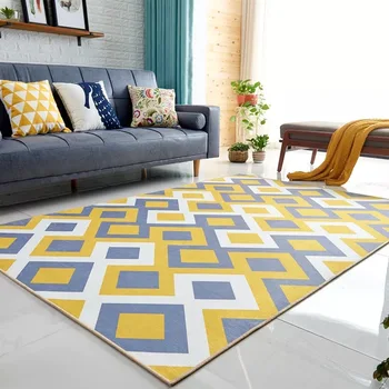 

WINLIFE Nordic Modern Simplicity Carpet The Sitting Room The Bedroom Tea Table Rugs Non-slip Mats Geometric Patterns Carpets