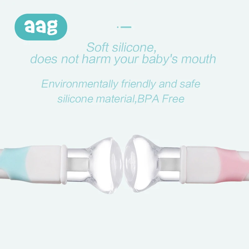 AAG Baby Silicone Spoon Cartoon Safety BPA Free Infant Baby Feeding Spoon Tableware Giraffe Kids Spoons Learning Flatware Tools