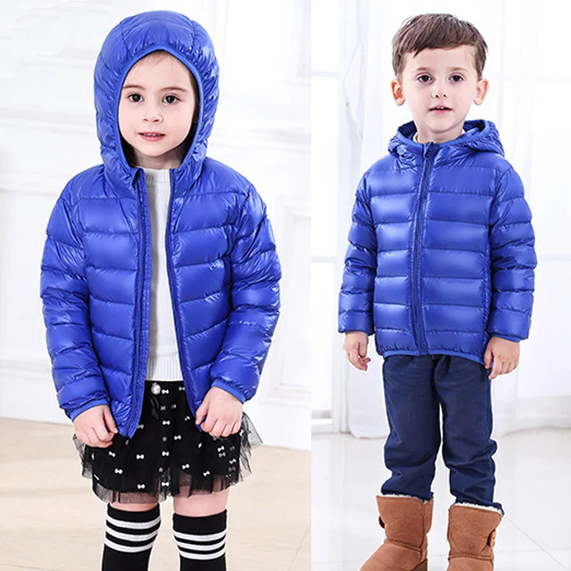 Детская куртка на утином пуху с капюшоном размеры 2 14 лет|children's winter down