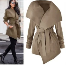 Brieuces 2019 Spring Autumn Fashion Jacket Coat Women Large Lapel Solid Overcoat Long Sleeve Pockets Casual Outerwear Black/Grey black side pockets long sleeves outerwear