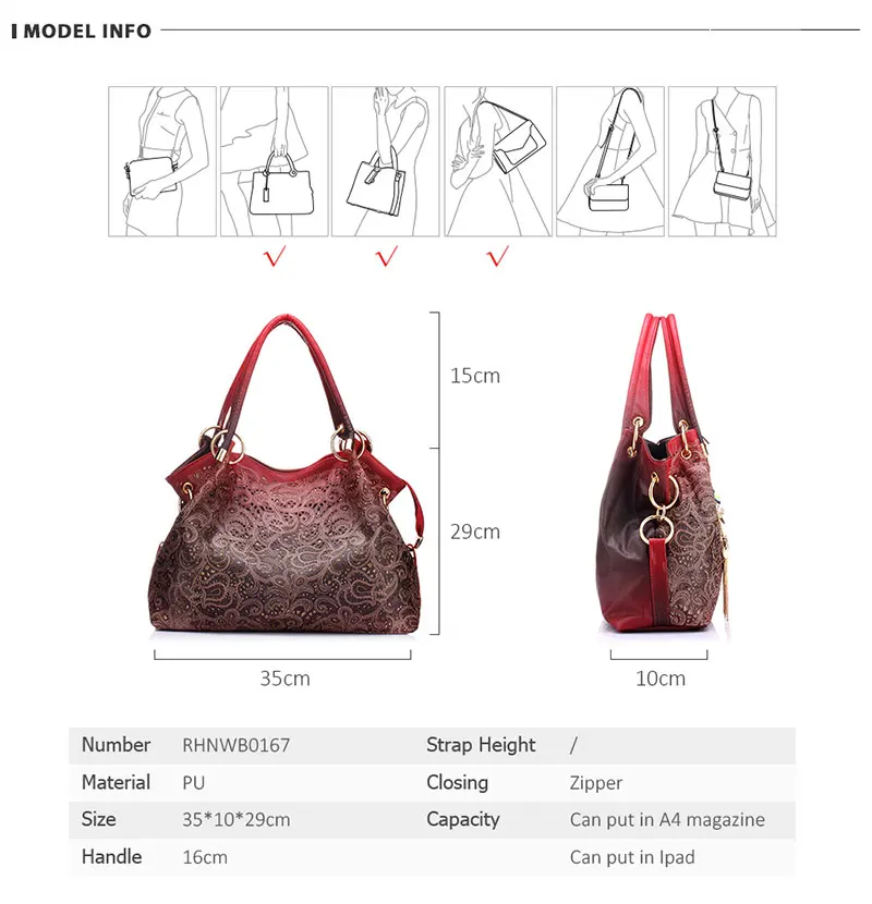 Top-handle Bags for Women Hollow Out Ombre Handbag Floral Print Shoulder Bags Ladies Pu Leather Tote Bags Vintage Bolsa Feminina card wallet