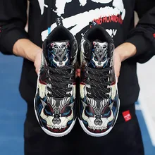 Новинка, трендовые мужские баскетбольные кроссовки с уникальным рисунком черепа, мужские кроссовки, светильник, противоскользящие уличные спортивные баскетбольные кроссовки Jordan