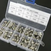 10 Значение 100 шт 5x20 мм предохранители 0.25A~ 15A набор предохранителей