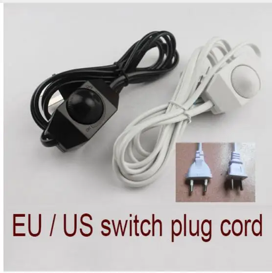 

10PC 1.8M US / EU Plug No Polarity AWG Switch Dimming Cable Light Modulator Lamp Line Dimmer cord 110-220V, Light modulator