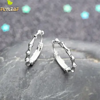 

Flyleaf Geometric Simple Hoop Earrings For Women 100% 925 Silver Earings Fashion Jewelry Ins Style High Quality Ear Buckle