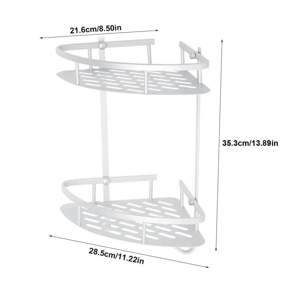 Алюминиевая Полка для ванной Прочная/2 яруса душевая полка кухонная корзинка для хранения присоска угловые полки оптом