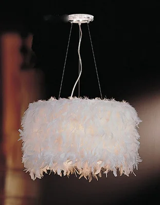 

freeshipping Pendant Lights feather light export electroplating chromium color metal stents + feather chimney droplight