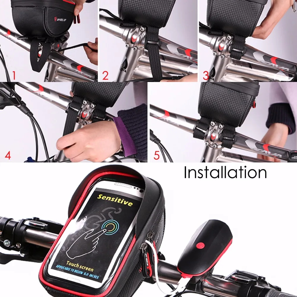 SOONHUA 6,0 дюймов водонепроницаемый велосипедный держатель для мобильного телефона, чехол-подставка для мотоцикла, сумка для крепления на руль для iPhone X samsung LG