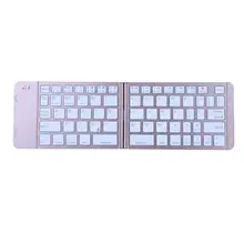 Universal Folding Keyboard Wireless Bluetooth Keyboard Aluminum Alloy Case Tablet Keyboard for iOS Windows Android