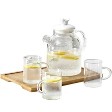 Nordic птица Стиль стекло Чай-набор холодной бутылка для воды термостойкие Чай горшок бытовой Чай стакана воды чайник [1Pot+ 4 чашки] Комплект